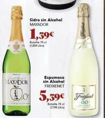 Sidra sin alcohol mayador espumoso sin alcohol freixenet