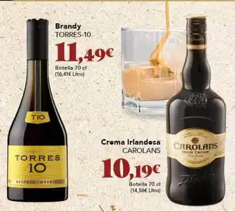 Brandy torres-10 crema irlandesa carolans
