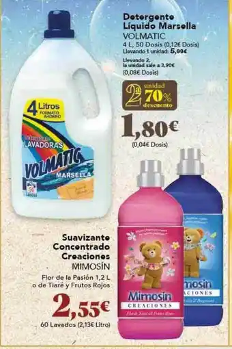 Gadis 2a unidad 70% descuento detergente liquido marsella volmatic suavizante concentrado creaciones mimosin oferta