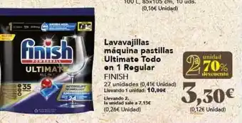 Gadis 2a unidad 70% descuento lavavajillas máquina pastillas ultimate todo en 1 regular finish oferta