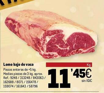 Makro Lomo bajo de vaca oferta