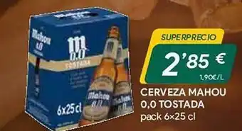 Masymas Cerveza mahou 0.0 tostada oferta