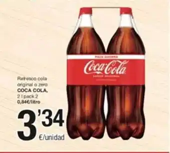 SPAR Refresco cola original o zero coca cola pack 2 oferta