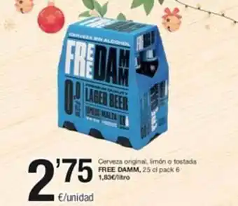 SPAR Cerveza original limó o tostada free damm pack 6 oferta