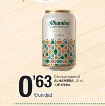 SPAR Cerveza especial alhambra oferta