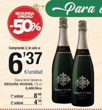 SPAR Segunda unidad cava brut reserva segura viudas oferta