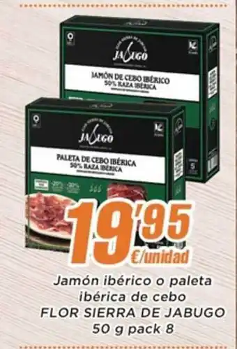 SPAR Jamón ibérico o paleta ibérica de cebo flor sierra de jabugo pack 8 oferta