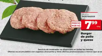 Dia Burger de pollo y queso oferta