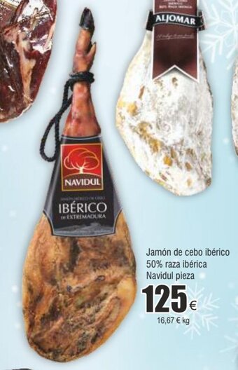 FROIZ Jamón de cebo ibérico 50% raza ibérica navidul pieza oferta