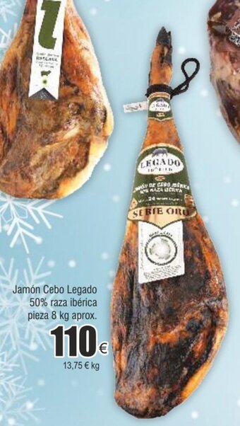 FROIZ Jamón cebo legado 50% raza ibérica pieza 8 kg aprox. oferta