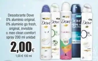 FROIZ Desodorante dove 0% aluminio original oferta
