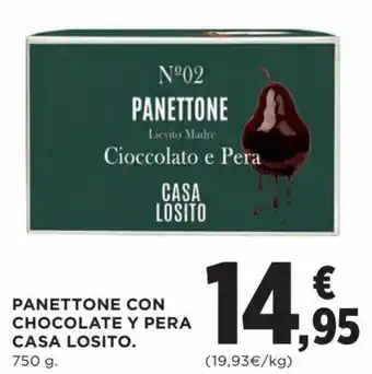 Hipercor Panettone con chocolate y pera casa losito oferta
