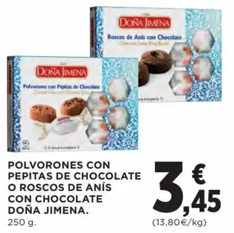 Hipercor Polvorones con pepitas de chooclate o roscos de anis con chocolate doña jimena oferta