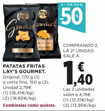 Hipercor Patatas fritas lay's gourmet oferta