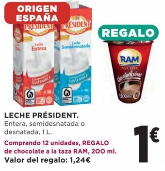 Hipercor Leche PRESIDENT oferta
