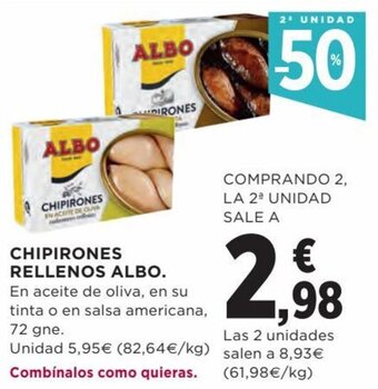 Hipercor Chipirones rellenos ALBO oferta