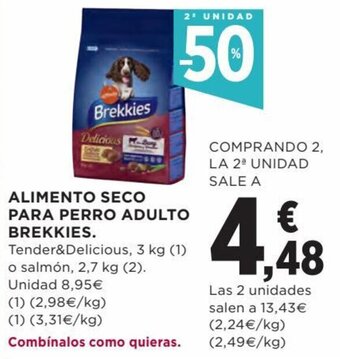 Hipercor Alimento seco para perro adulto BREKKIES oferta