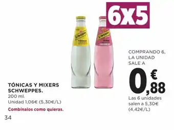 Hipercor Tónicas y mixers SCHWEPPES oferta