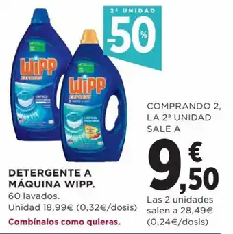 Hipercor Detergente a máquina WIPP oferta