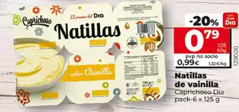 Dia Natillas de vainilla Caprichoso Dia pack - 6 x 125g oferta