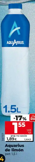 Dia Aquarius de limón pet 1,5l oferta