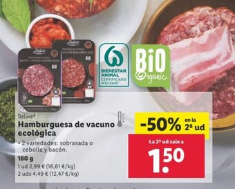 Lidl Hamburguesa de vacuno ecológica oferta