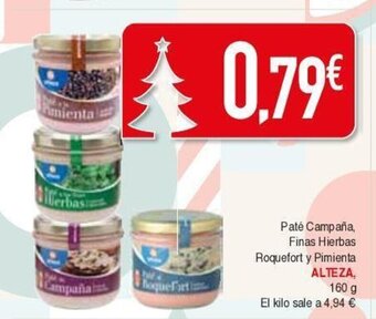 Masymas Paté campaña finas hierbas roquefort y pimienta ALTEZA oferta