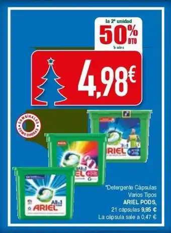 Masymas Detergente cápsulas varios tipos ARIEL PODS oferta