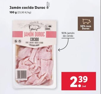 Lidl Jamón cocido duroc oferta