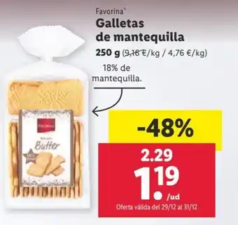 Lidl Galletas de mantequilla FAVORINA oferta