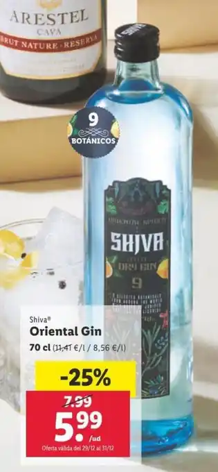 Lidl Oriental gin SHIVA oferta