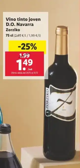 Lidl Vino tinto joven D.O. navarra oferta
