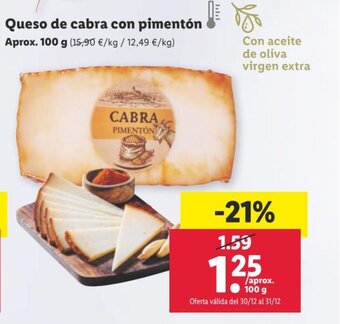 Lidl Queso de cabra con pimentón oferta