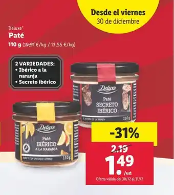 Lidl Paté DELUXE oferta