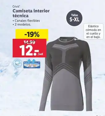Lidl Camiseta interior técnica CRIVIT oferta
