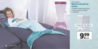 Lidl Manta infantl de sirena LIVARNO HOME oferta