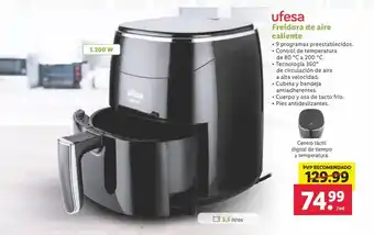 Lidl Freidora de aire caliente UFESA oferta