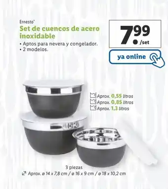 Lidl Set de cuencos de acero inoxidable ERNESTO oferta