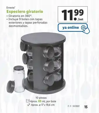 Lidl Especiero giratorio ERNESTO oferta