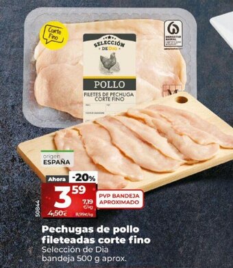 Dia Pechugas de pollo fileteadas corte fino oferta