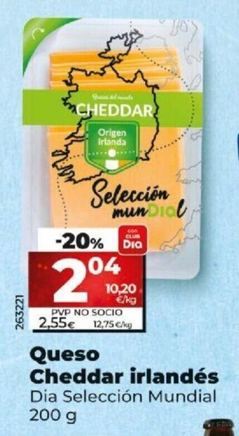 Dia Queso cheddar irlandés oferta