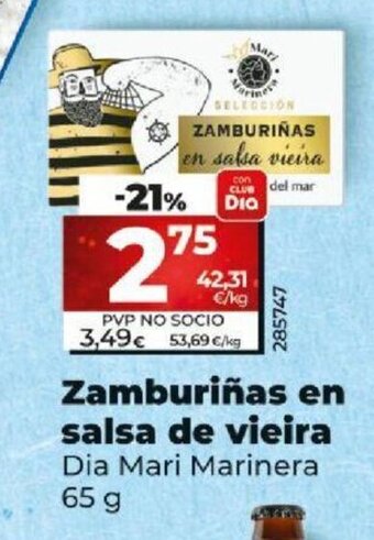 Dia Zamburiñas en salsa de vieira oferta