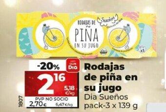 Dia Rodajas de piña en su jugo oferta