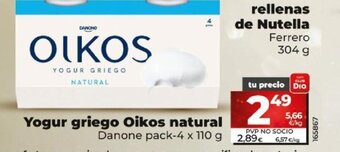 Dia Yogur griego oikos natural oferta