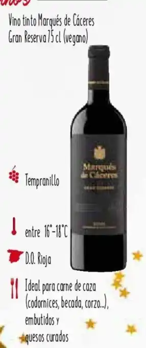Hiper Usera Vino Tinto Marqués Cáceres Gran Reserva 75cl oferta