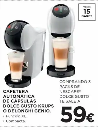 Hipercor Cafetera Automática De Cápsulas Dolce Gusto Krups oferta