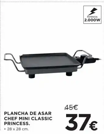 Hipercor Plancha De Asar Chef Mini Classic Princess oferta
