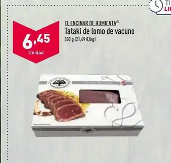 ALDI El encinar de humienta tataki de lomo de vacuno oferta