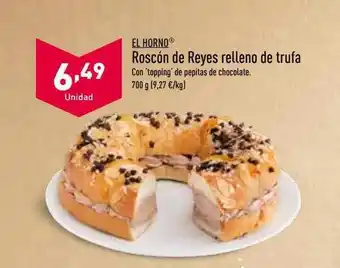 ALDI El horno roscón de reyes relleno de trufa oferta