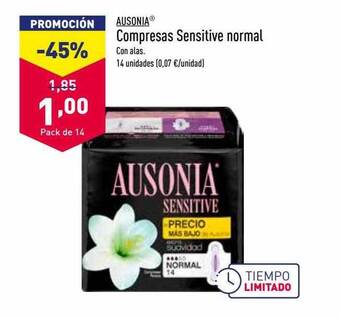 ALDI Ausonia compresas sensitive normal oferta